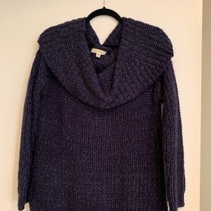 Off the shoulder navy sweater